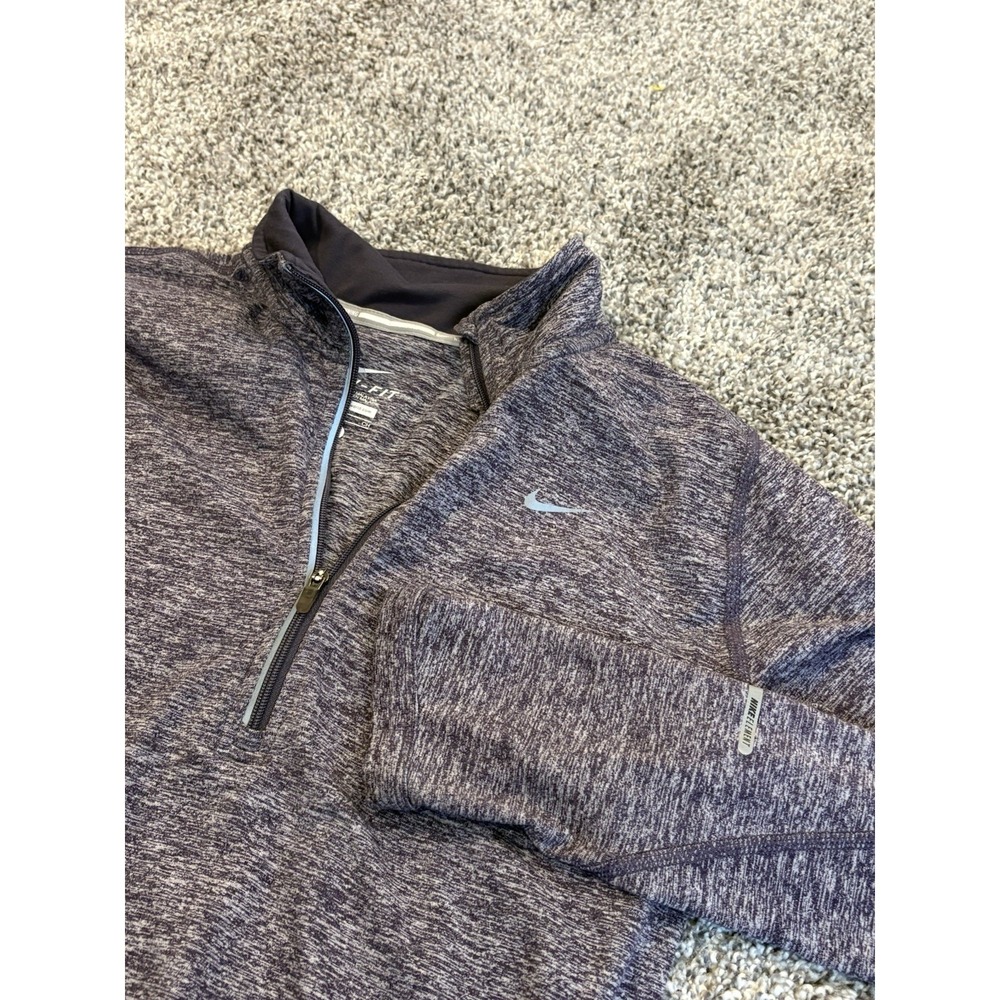 Nike Element Dri-FIT Women's Purple Heathered 1/4 Zip Pullover Top Small